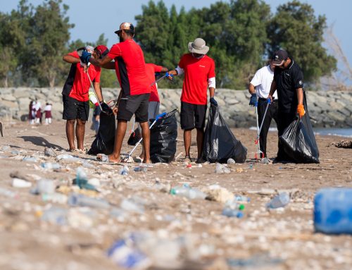 Oman Sail volunteers clear beach Al Mussanah beach to mark UN World Clean Up Day